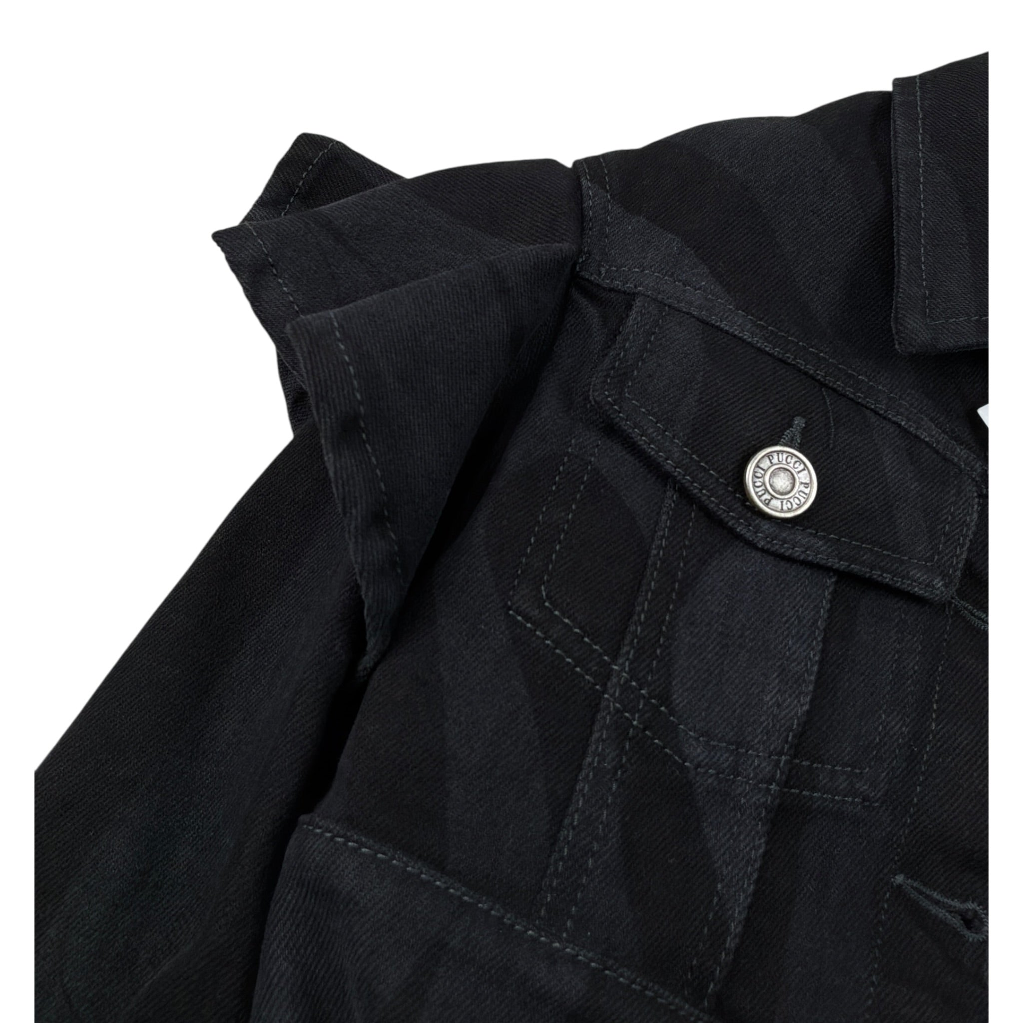 Emilio Pucci Giubbino In Denim tinta unita Nero per Bambina PV2A04 NERO EMILIO PUCCI 