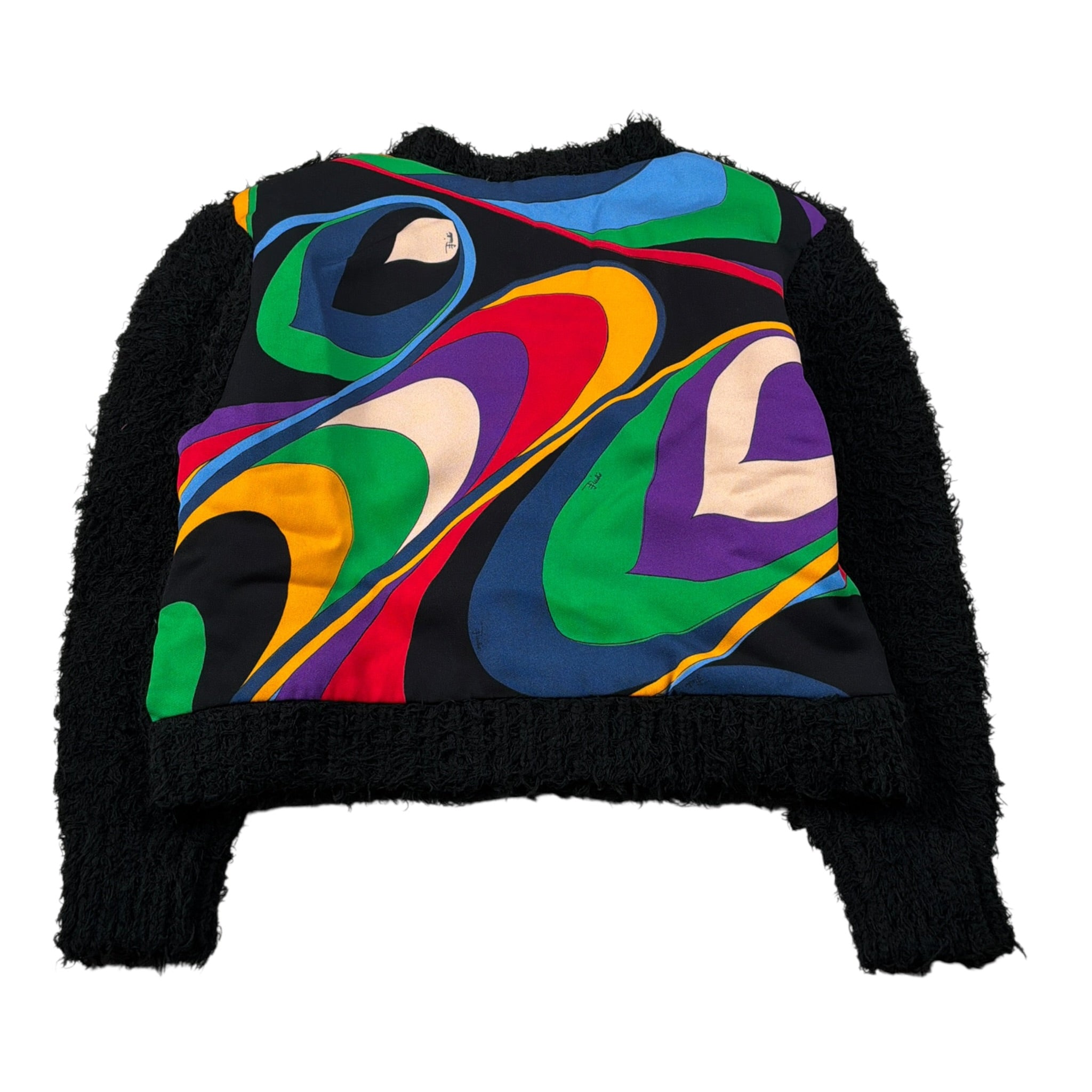 Emilio Pucci Cardigan Stampa Fantasia Nella Parte Posteriore Nero per Bambina PV9A10 NERO EMILIO PUCCI 