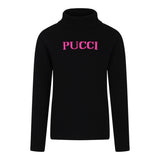 Emilio Pucci Maglia Collo Alto tinta unita con Logo Nero per Bambina PV9A40 NERO EMILIO PUCCI 