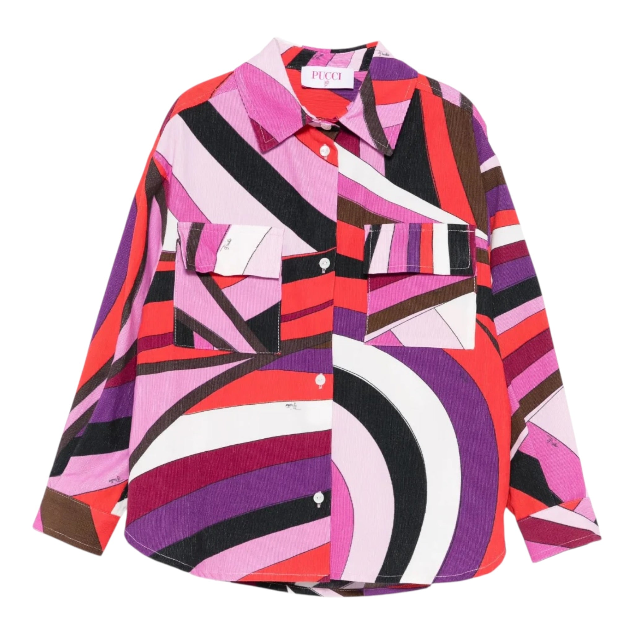 Emilio Pucci Camicia con Fantasia E Taschini Multicolor per Bambina PX5A50V0164 MULTICOLOR EMILIO PUCCI 