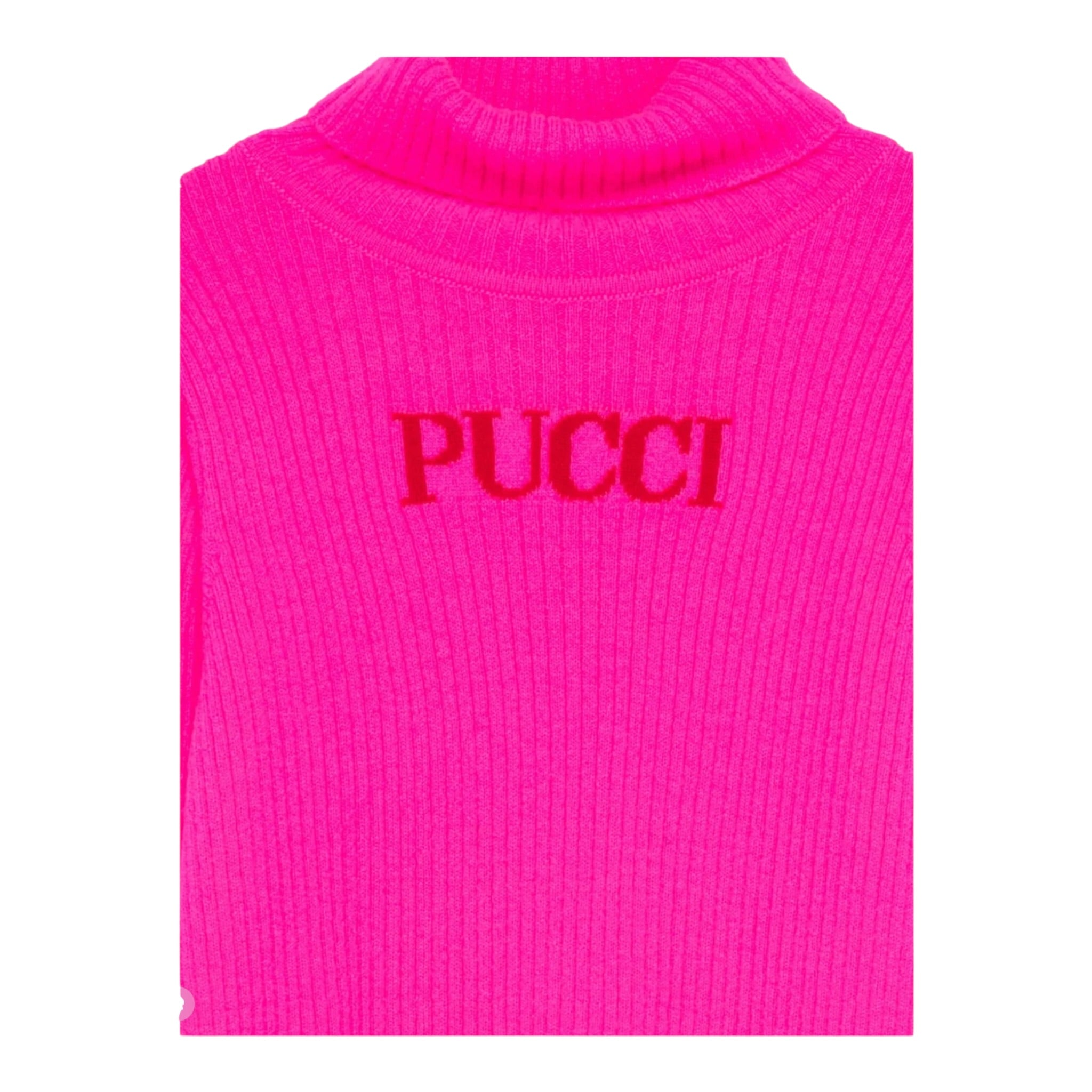 Emilio Pucci Maglia tinta unita Collo Alto con Stampa Fuxia per Bambina PX9A70Z2362 FUXIA EMILIO PUCCI 