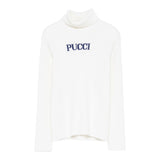 Emilio Pucci Maglia tinta unita Collo Alto con Stampa Panna per Bambina PX9A70Z2362 PANNA EMILIO PUCCI 