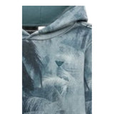 Emporio Armani Felpa tinta unita con Fantasia E Cappuccio Azzurro per Bambino 3D4MJE AZZURRO EMPORIO ARMANI 