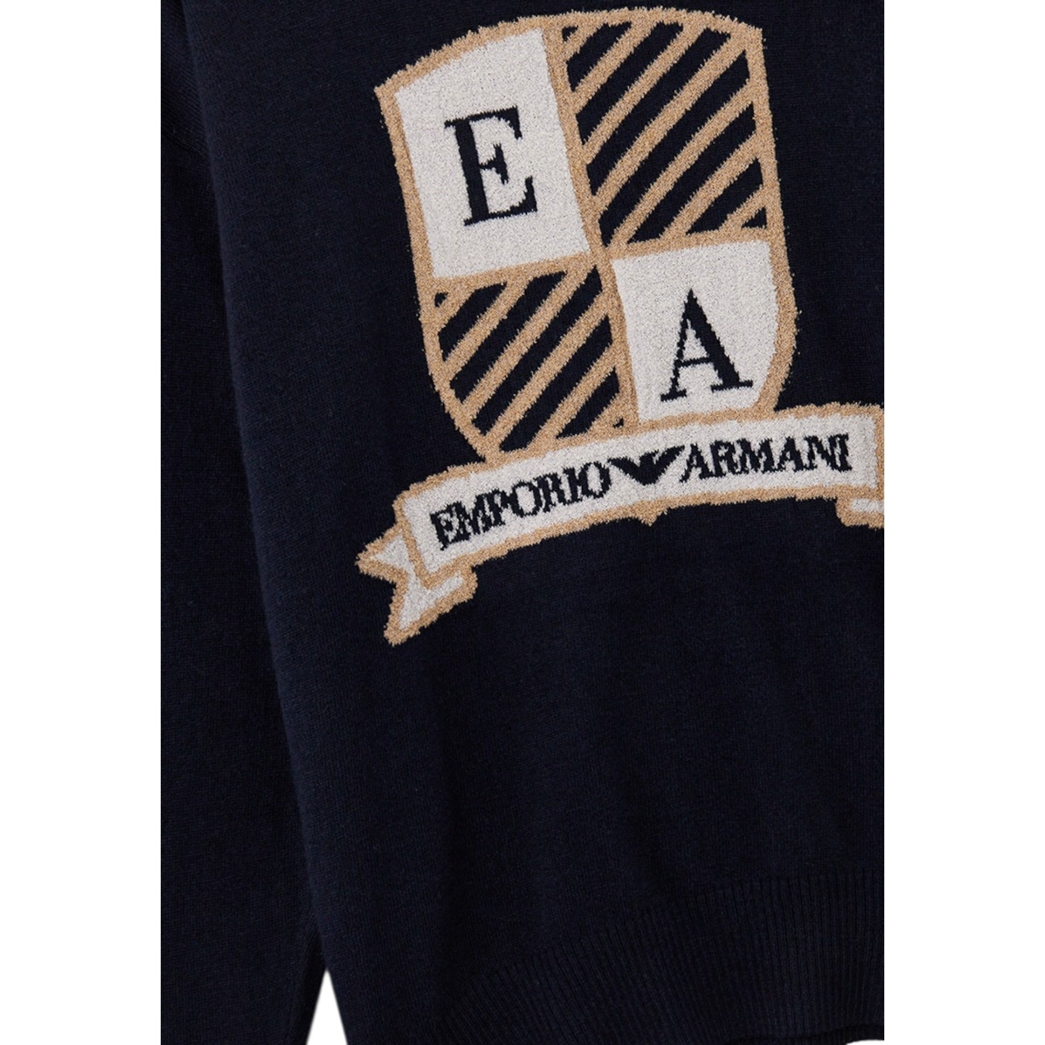 Emporio Armani Maglia tinta unita con Stampa Blu per Bambino 6D4M54 BLU EMPORIO ARMANI 