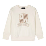 Emporio Armani Felpa tinta unita Girocollo con Stampa Panna per Bambino 6D4MJ9 PANNA EMPORIO ARMANI 