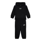Emporio Armani Completo 2Pz Felpa-Pantalone tinta unita Nero/Bianco per Bambino 7B000164 NERO/BIANCO EMPORIO ARMANI 