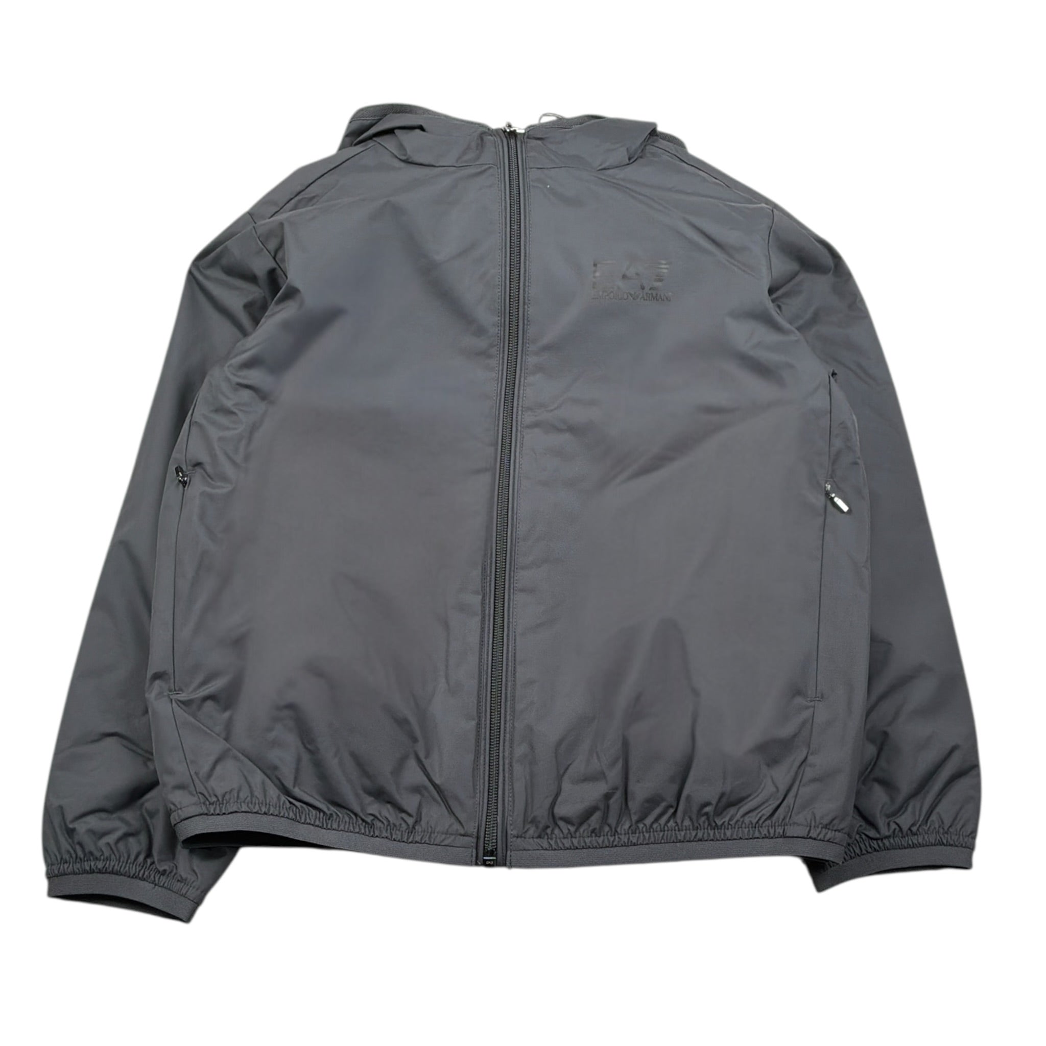 Emporio Armani Giubbino tinta unita con Zip E Cappuccio Grigio per Bambino 7B000165 GRIGIO EMPORIO ARMANI 