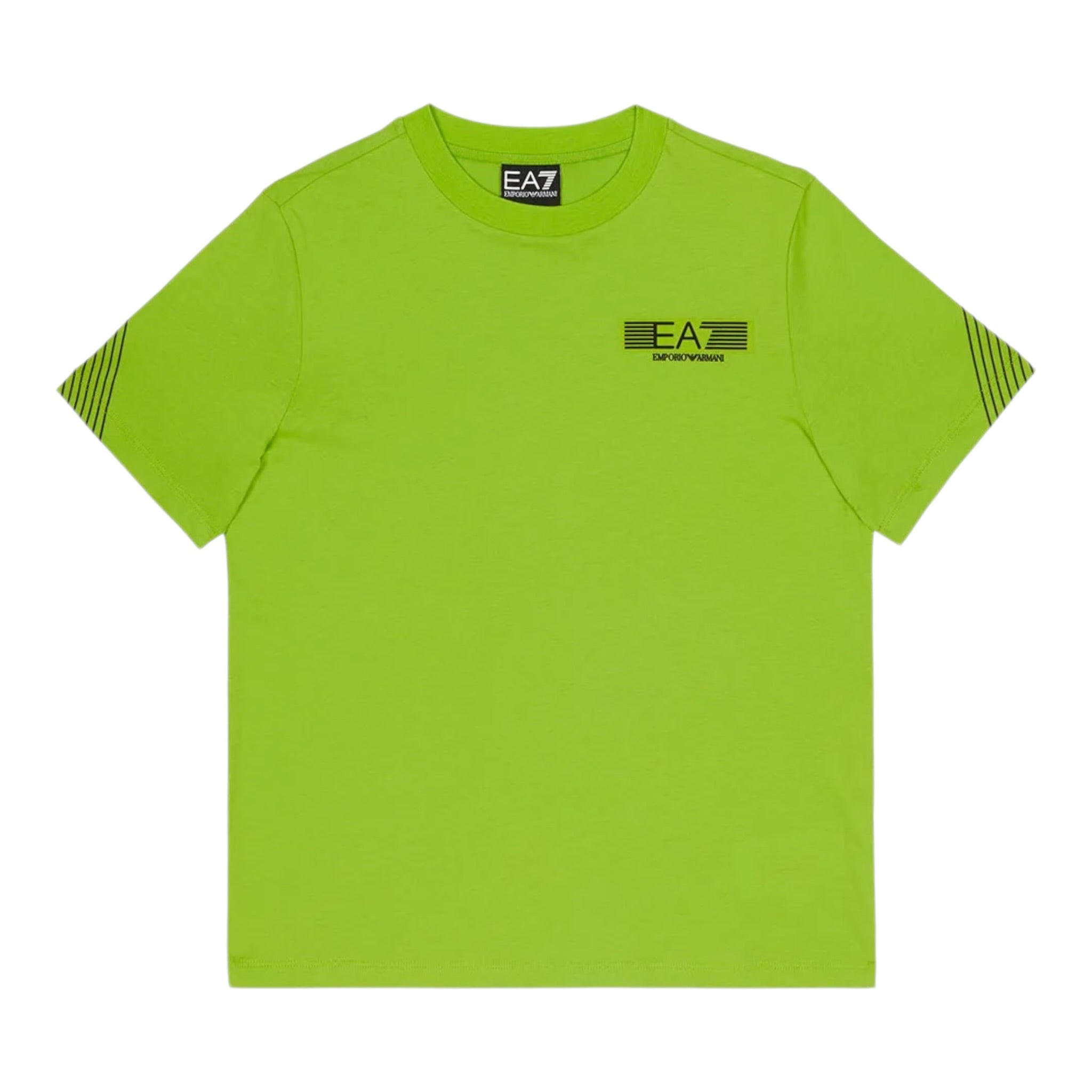 Emporio Armani T-Shirt Girocollo tinta unita con Stampa Verde per Bambino 7B000183 VERDE EMPORIO ARMANI 