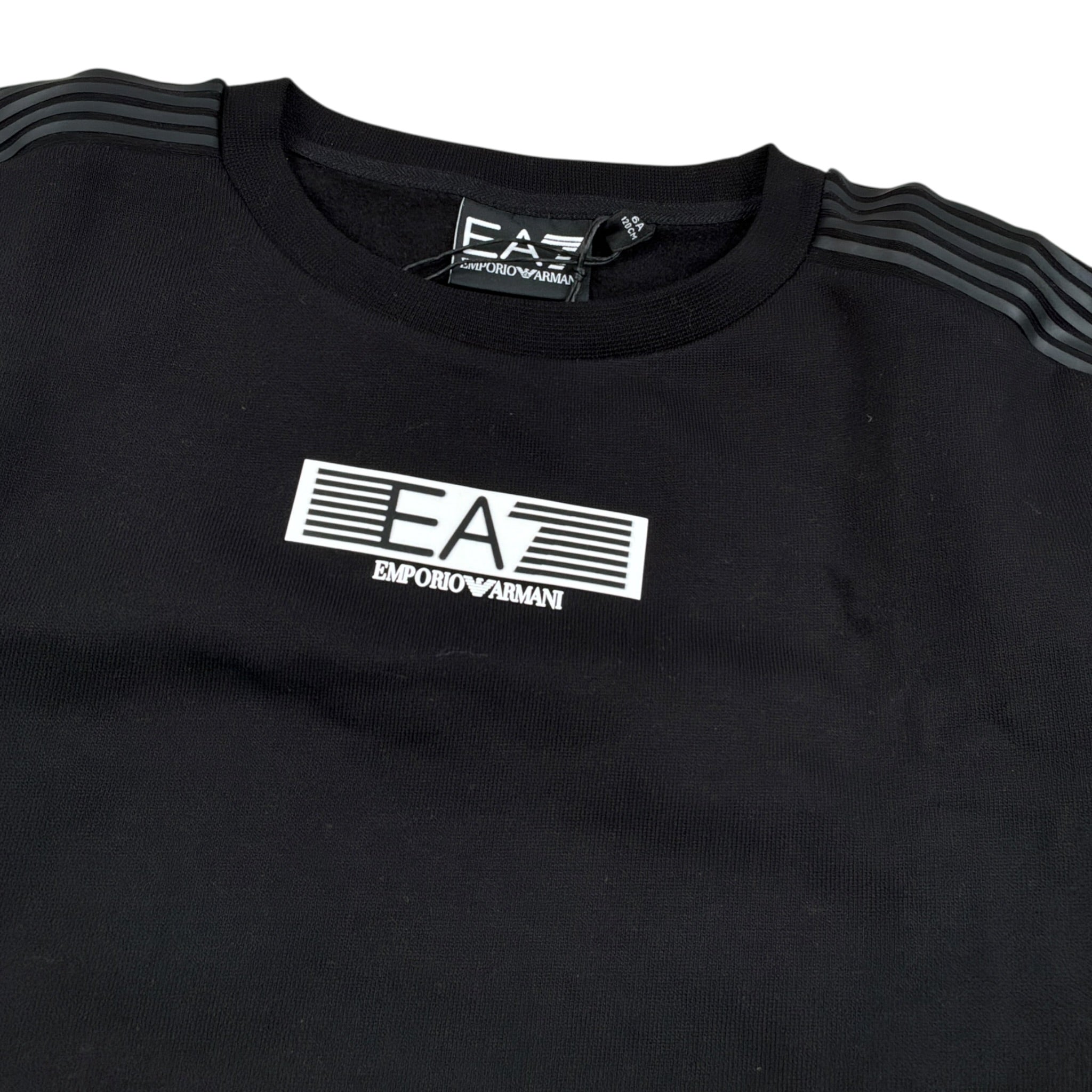 Emporio Armani Felpa Chiusa Girocollo tinta unita con Logo Nero per Bambino 7B000184 NERO EMPORIO ARMANI 