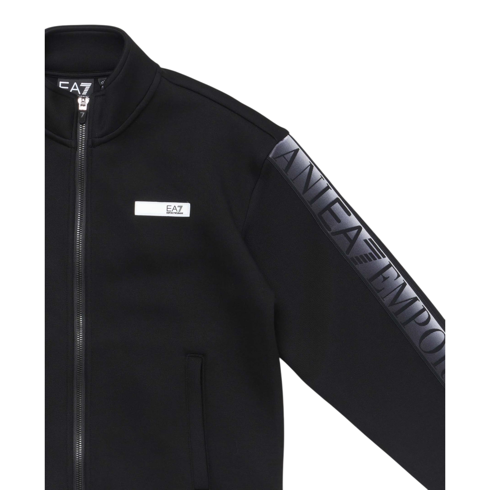 Emporio Armani Felpa con Zip tinta unita con Maniche Logate Nero per Bambino 7G000158X NERO EMPORIO ARMANI 
