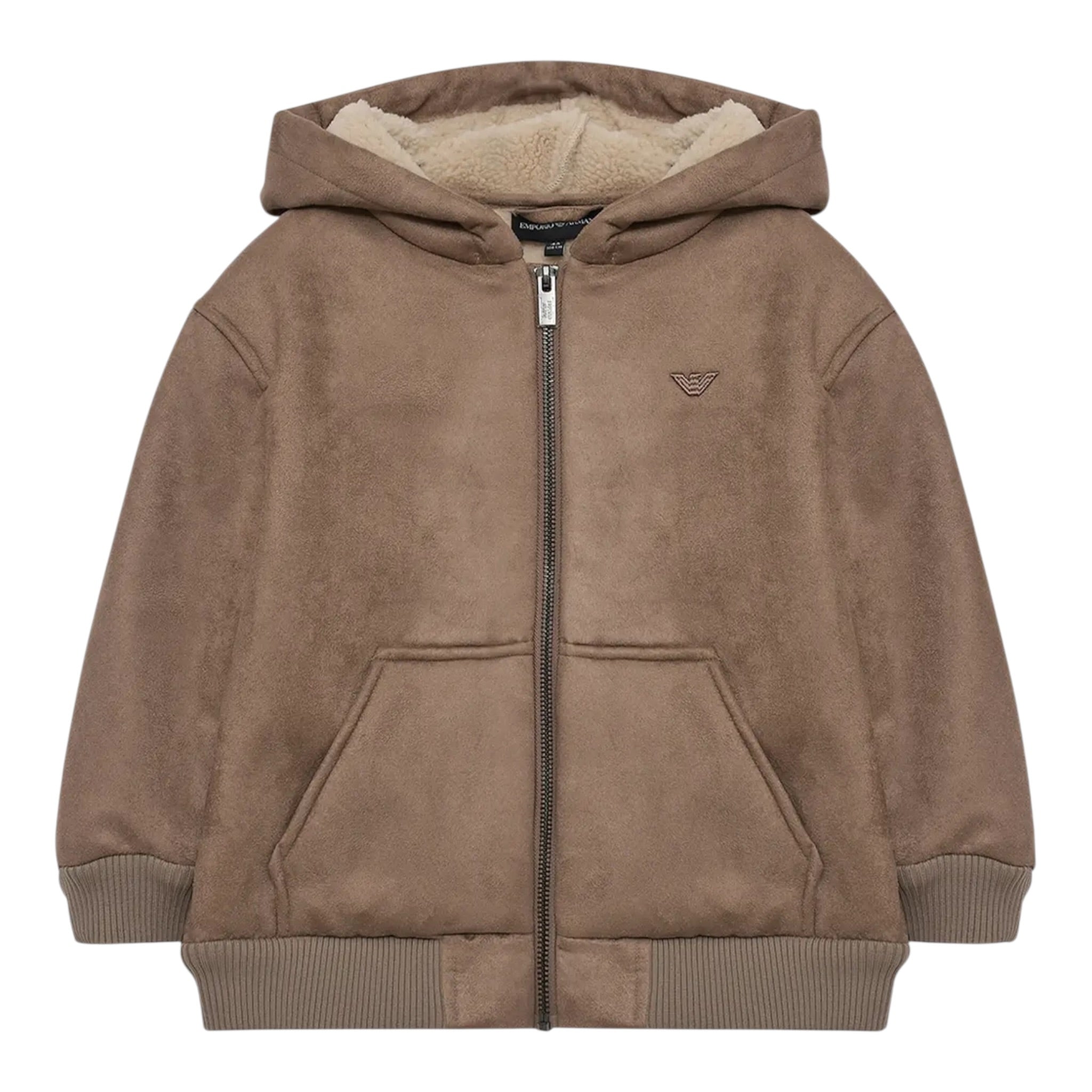 Emporio Armani Giubbino tinta unita con Zip E Cappuccio Cammello per Bambino EB000508 CAMMELLO EMPORIO ARMANI 