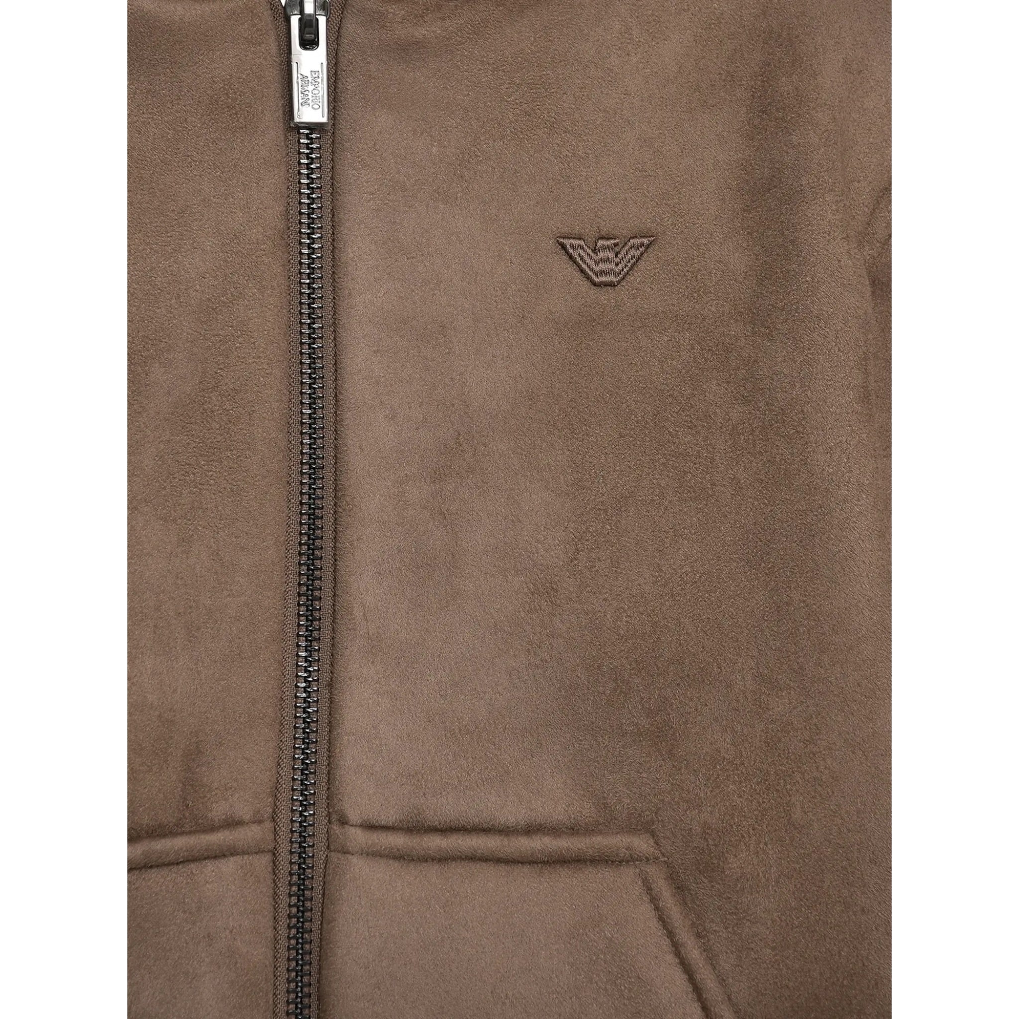 Emporio Armani Giubbino tinta unita con Zip E Cappuccio Cammello per Bambino EB000508 CAMMELLO EMPORIO ARMANI 