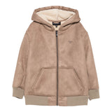 Emporio Armani Giubbino tinta unita con Zip E Cappuccio Marrone per Bambino EB000508X MARRONE EMPORIO ARMANI 