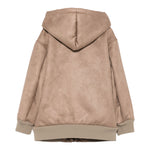 Emporio Armani Giubbino tinta unita con Zip E Cappuccio Marrone per Bambino EB000508X MARRONE EMPORIO ARMANI 