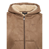Emporio Armani Giubbino tinta unita con Zip E Cappuccio Marrone per Bambino EB000508X MARRONE EMPORIO ARMANI 