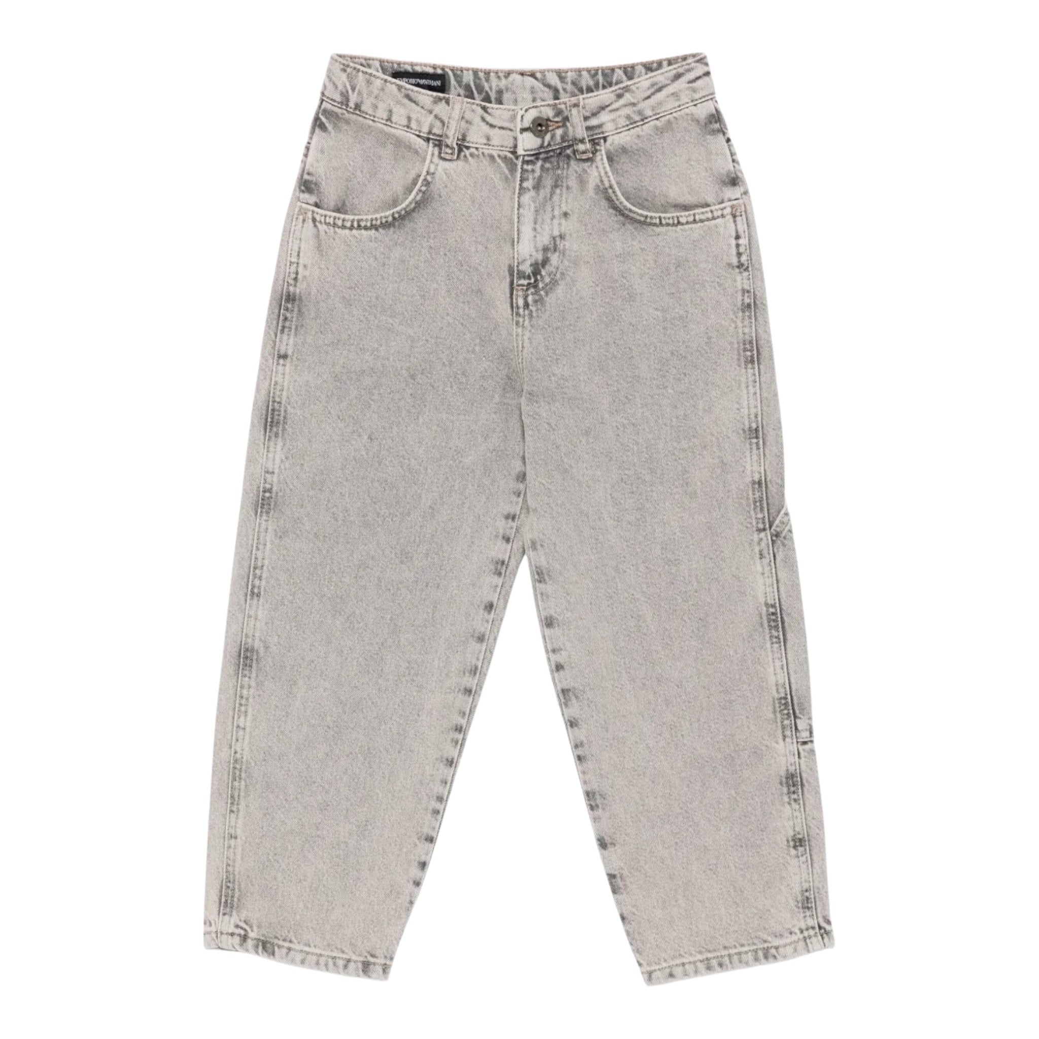 Emporio Armani Jeans tinta unita con Girovita Regolabile Grigio per Bambino EB000526 GRIGIO EMPORIO ARMANI 