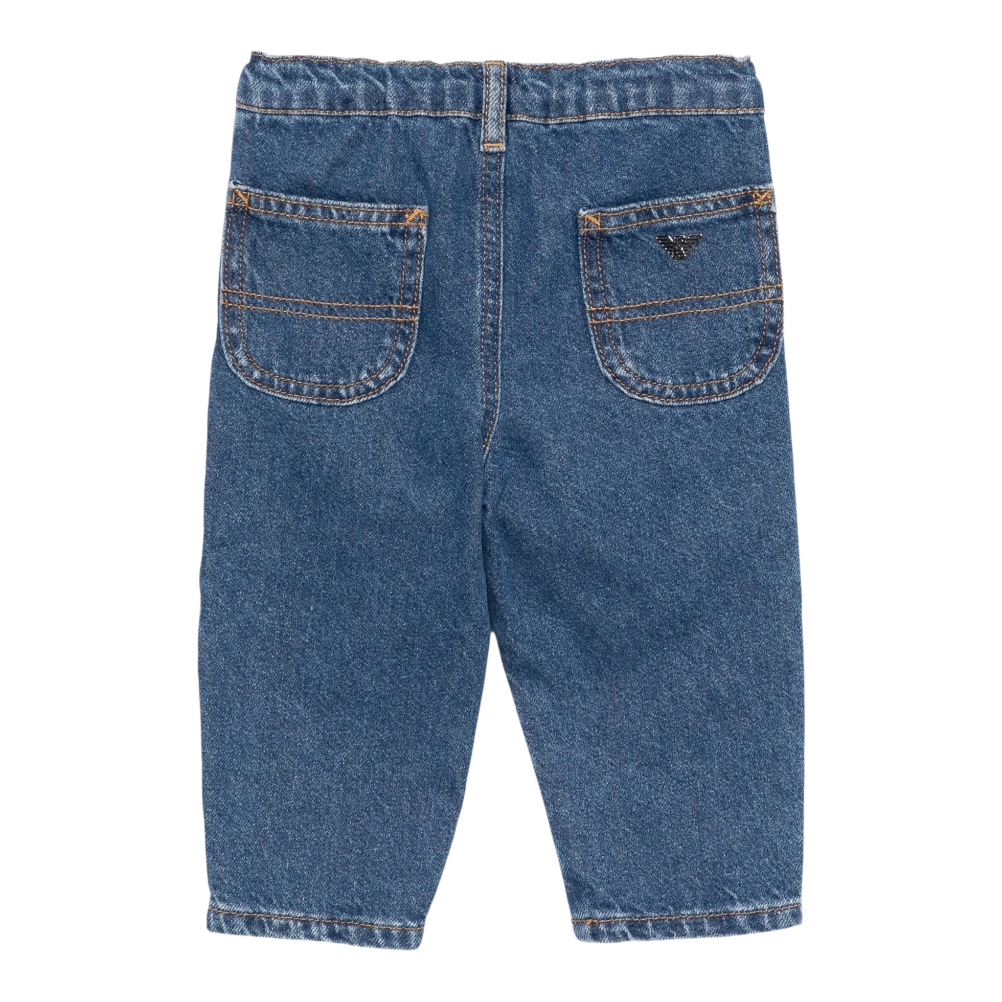 Emporio Armani Jeans tinta unita con Elastico In Vita Blu per Neonato EB00572 BLU EMPORIO ARMANI 