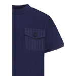 Emporio Armani T-Shirt Girocollo Tinta Unit con Taschino Blu per Neonato FW8Q01 BLU EMPORIO ARMANI 