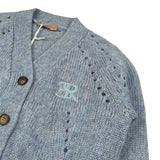 Ermanno Scervino Cardigan tinta unita con Logo Azzurro per Bambina SFMA041 AZZURRO ERMANNO SCERVINO 