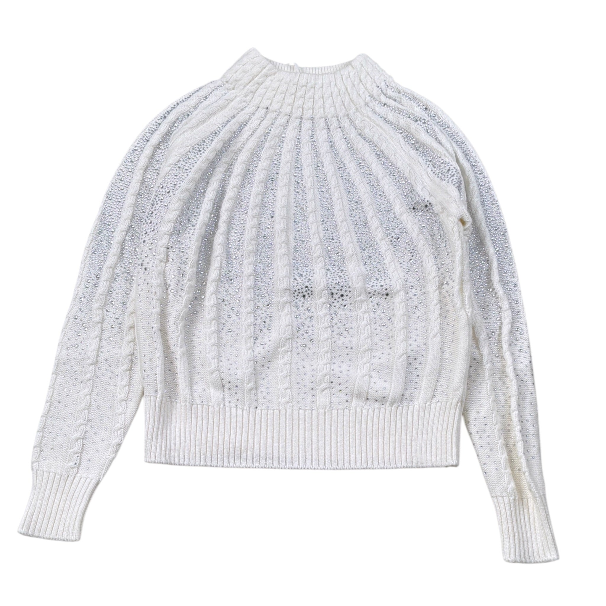 Ermanno Scervino Maglia tinta unita con Applicazioni Brillantini Bianco per Bambina SFMA044 BIANCO ERMANNO SCERVINO 