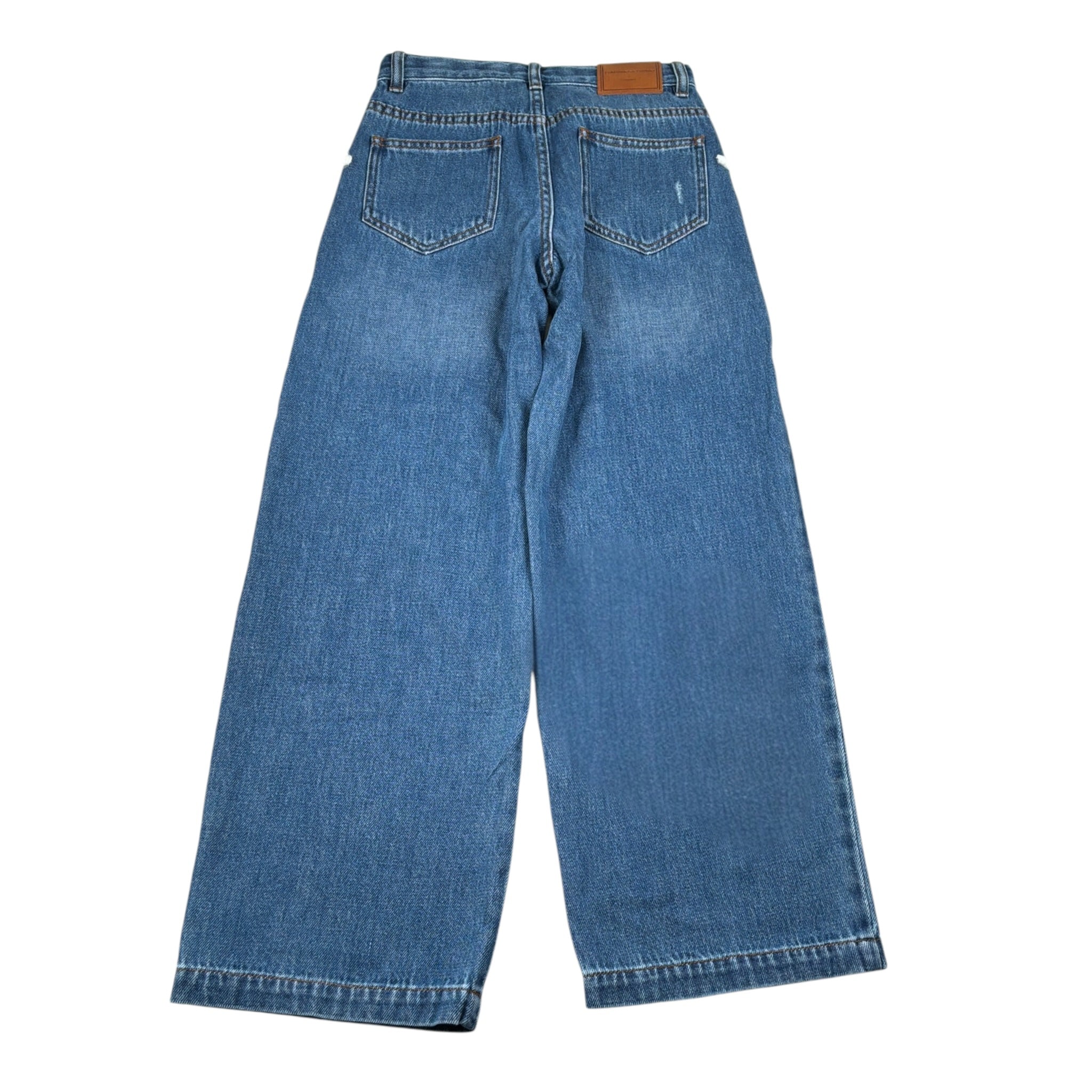Ermanno Scervino Jeans tinta unita con Girovita Regolabile Azzurro per Bambina SFPA053 AZZURRO ERMANNO SCERVINO 