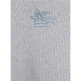 Etro Maglia Girocollo tinta unita con Ricamo Azzurro per Bambina GV9000J AZZURRO ETRO 