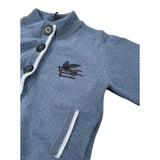 Etro Cardigan tinta unita con Logo Azzurro per Bambino GV9P10 AZZURRO ETRO 