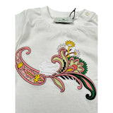 Etro T-Shirt Girocollo tinta unita con Ricami Bianco per Neonata GW8031 BIANCO ETRO 