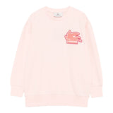 Etro Felpa Chiusa Girocollo tinta unita con Stampa Rosa per Bambina GX4P40 ROSA ETRO 