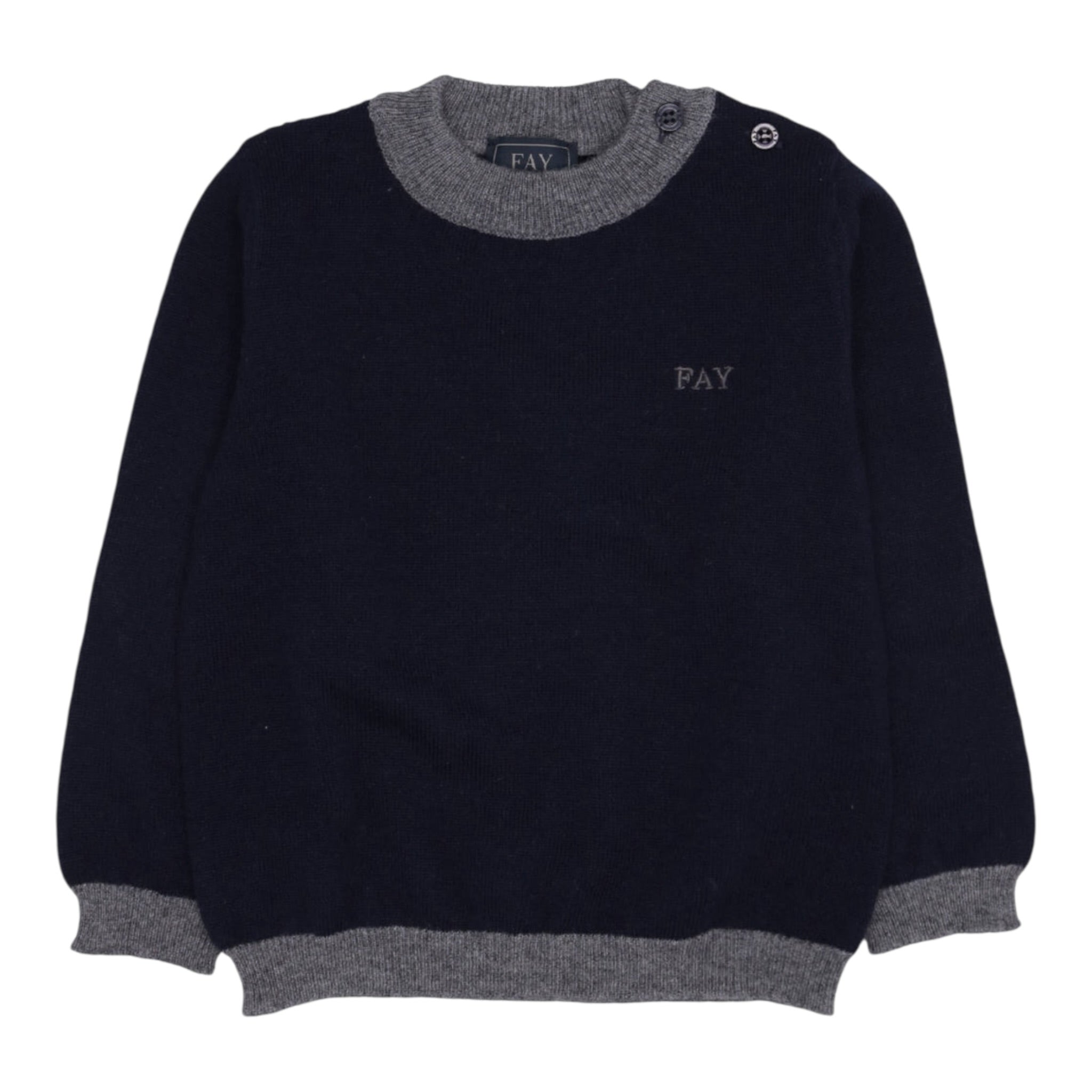 Fay Maglia tinta unita con Profili In Contrasto Blu per Neonato FV9530 BLU FAY 