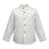 Fina Ejerique Camicia tinta unita con Colletto Coreano Bianco per Bambino O25B04CRU BIANCO FINA EJERIQUE 
