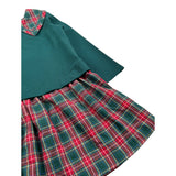 Fina Ejerique Abito Bicolore con Fantasia Scozzese Verde/Rosso per Bambina O25M24 VERDE/ROSSO FINA EJERIQUE 