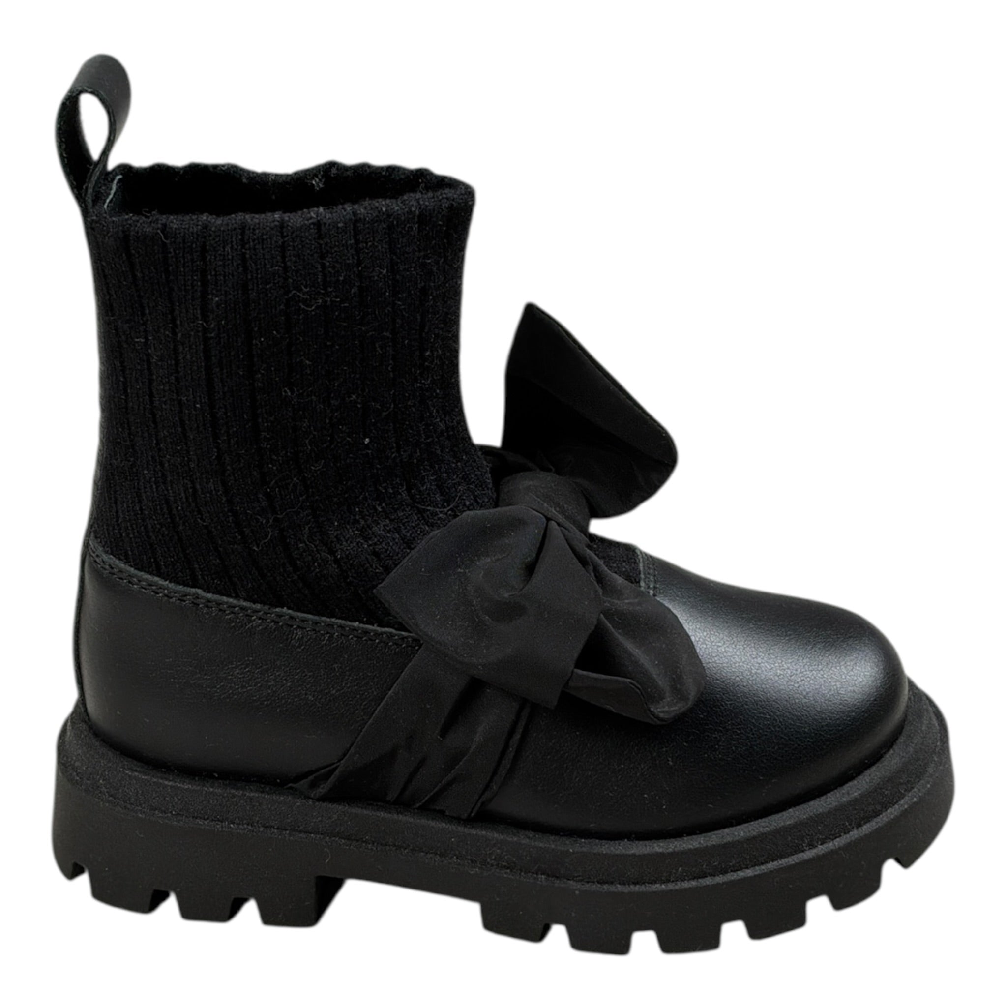 Florens Stivali tinta unita con Fiocco Nero per Bambina F0468 NERO FLORENS 