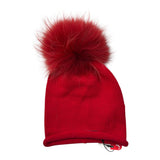 Freedomday Cappello tinta unita con Pon Pon Rosso per Bambina EUJEJO ROSSO FREEDOMDAY 