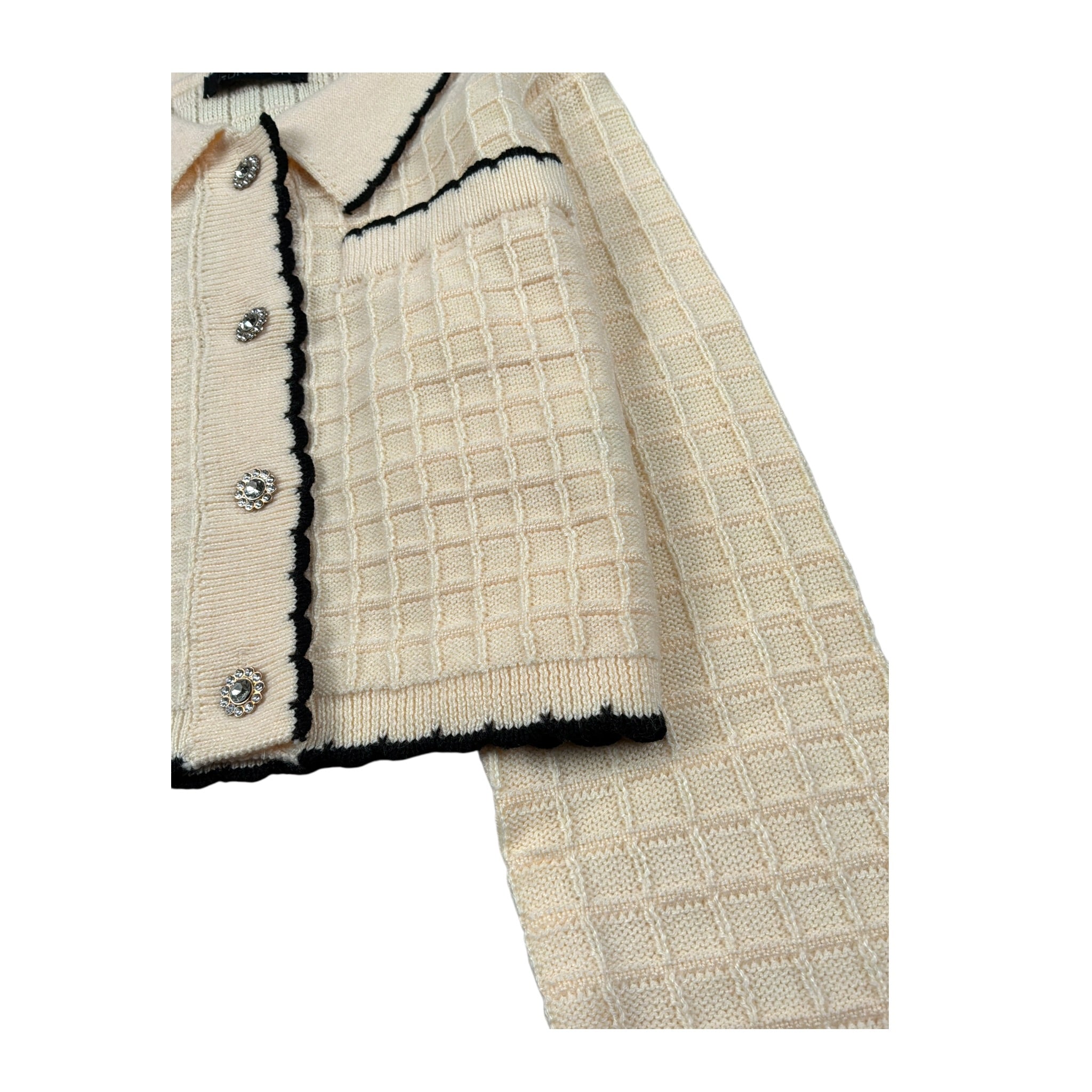 Fun & Fun Cardigan tinta unita con Ricami Crema per Bambina FCBJK01894 CREMA FUN & FUN 
