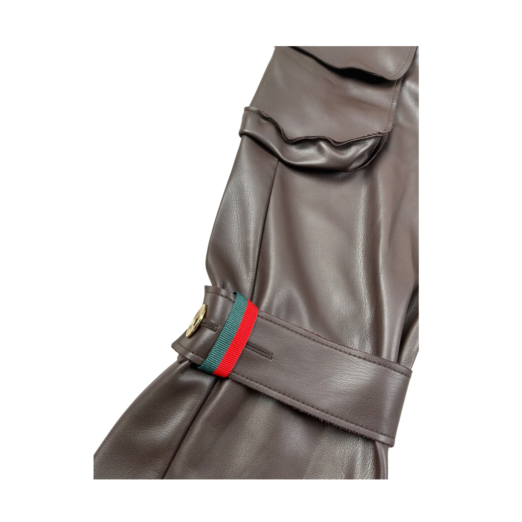 Gabriella Gucci Pantalone tinta unita con Elastico In Vita In Ecopelle Marrone per Bambina KG062 MARRONE GABRIELLA GUCCI 