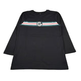 Gabriella Gucci Shirt Girocollo tinta unita con Logo Nero per Bambina GK065 NERO  