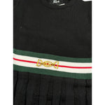 Gabriella Gucci Abito Mezza Manica tinta unita con Logo Nero per Bambina GK087 NERO GABRIELLA GUCCI 