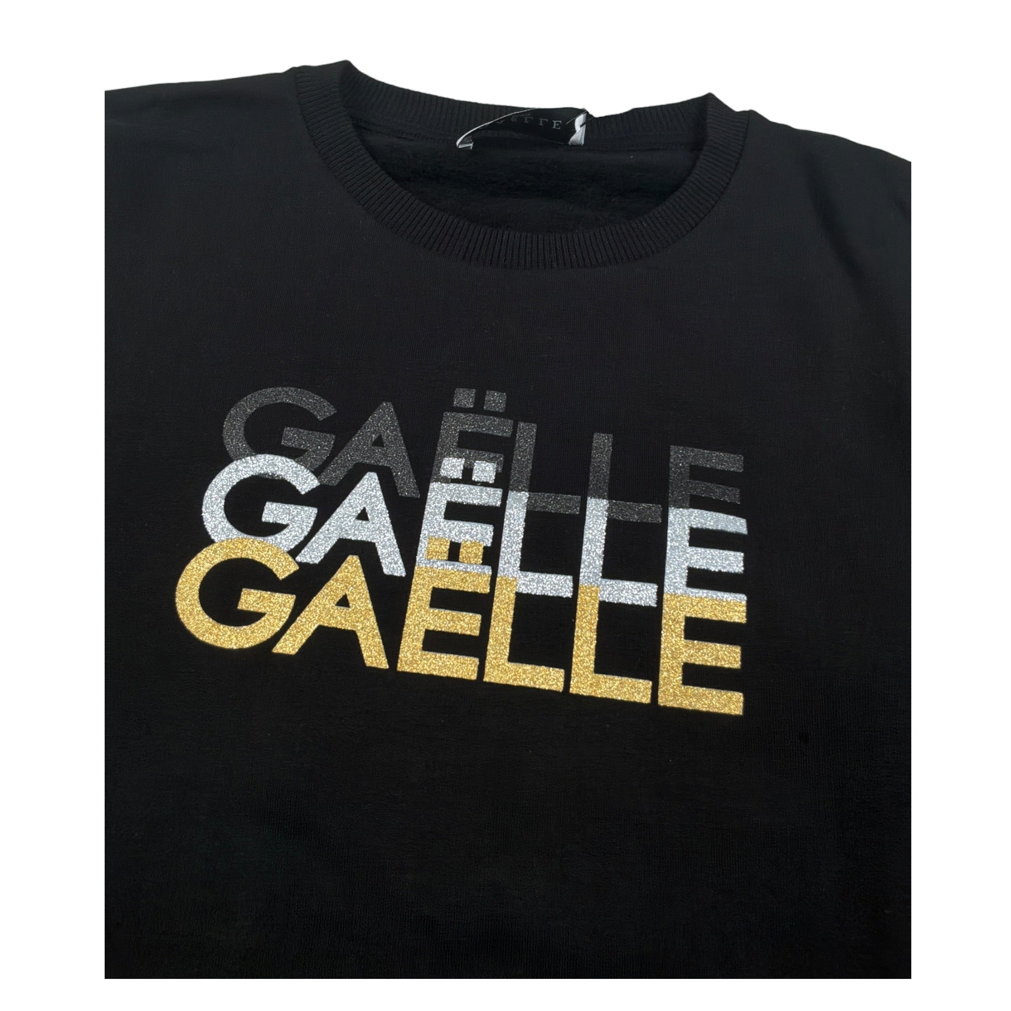 Gaelle Felpa Chiusa Girocollo Tnta Unita con Stampa Nero per Bambina 2741F00611 NERO GAELLE 