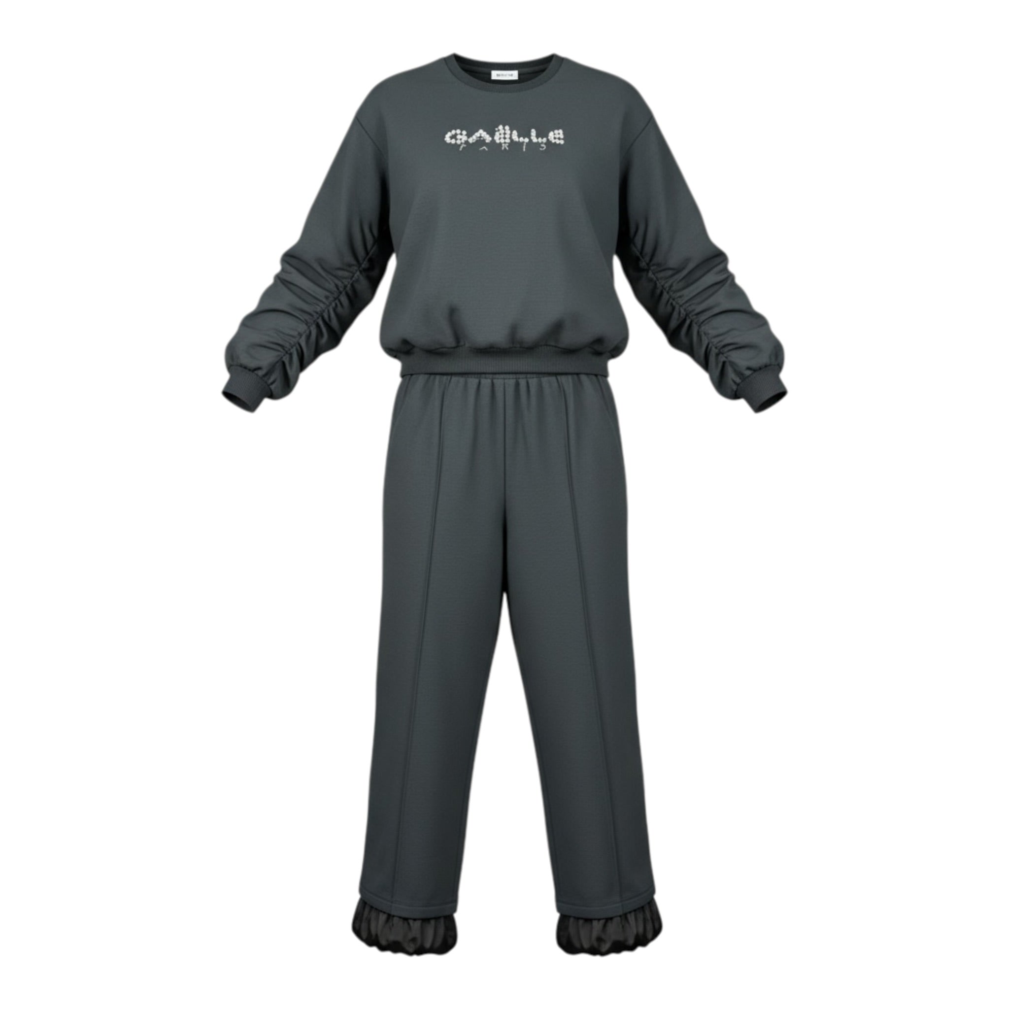 Gaelle Completo 2Pz Pantalone-Felpa tinta unita con Applicazioni Nero per Bambina 2741FY006211 NERO GAELLE 