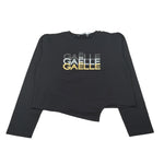 Gaelle Shirt Girocollo tinta unita con Stampe Nero per Bambina 2741M00610 NERO GAELLE 