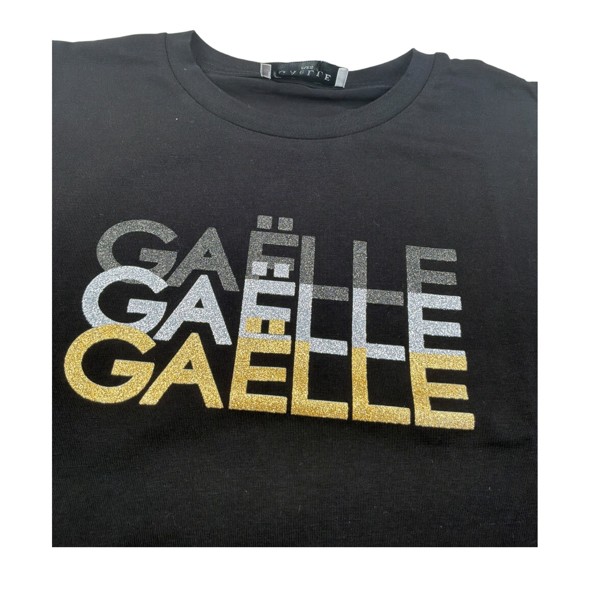 Gaelle Shirt Girocollo tinta unita con Stampe Nero per Bambina 2741M00610 NERO GAELLE 