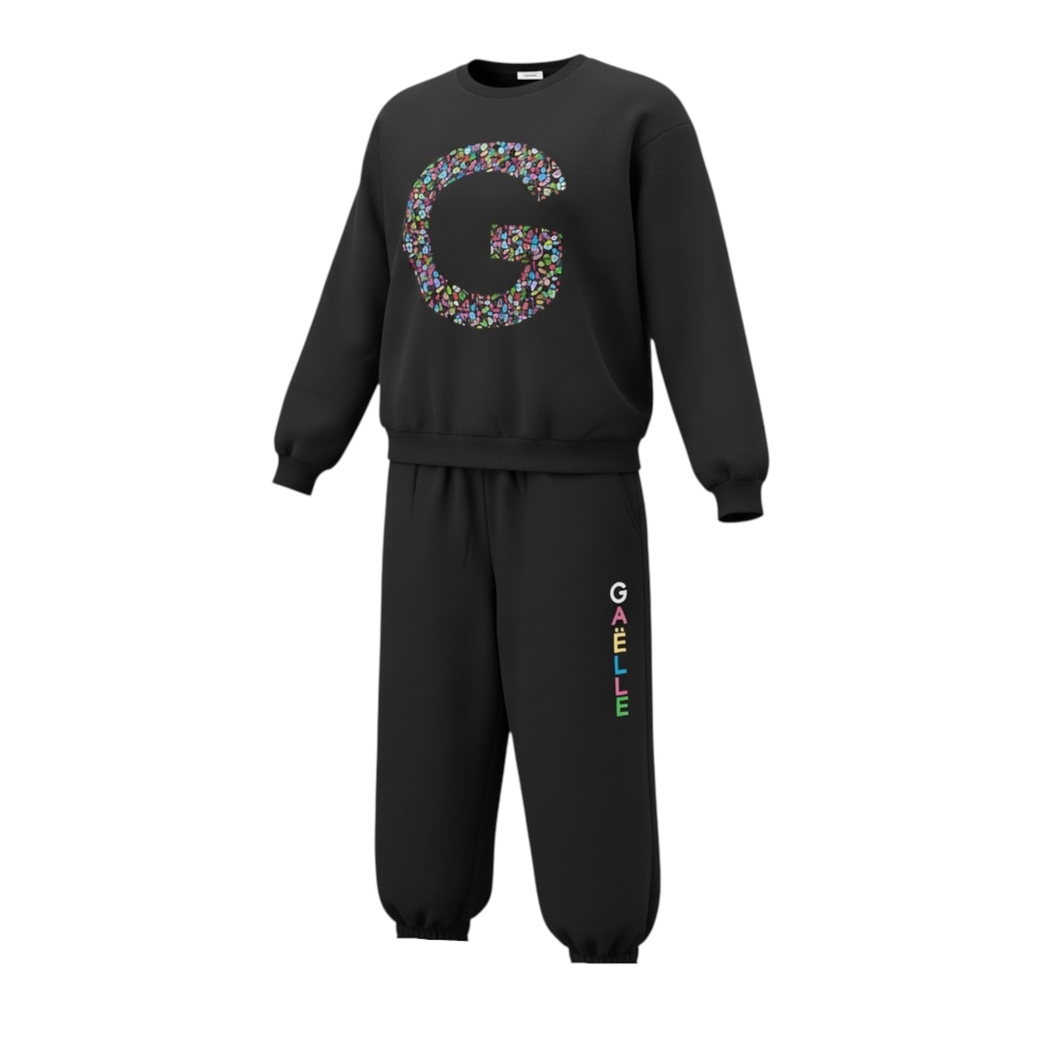 Gaelle Completo 2Pz Felpa-Pantalone con Stampa Nero per Bambina 2741T00636 NERO GAELLE 