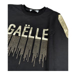 Gaelle Abito Girocollo tinta unita con Stampa Nero per Bambina 2741VF00632 NERO GAELLE 