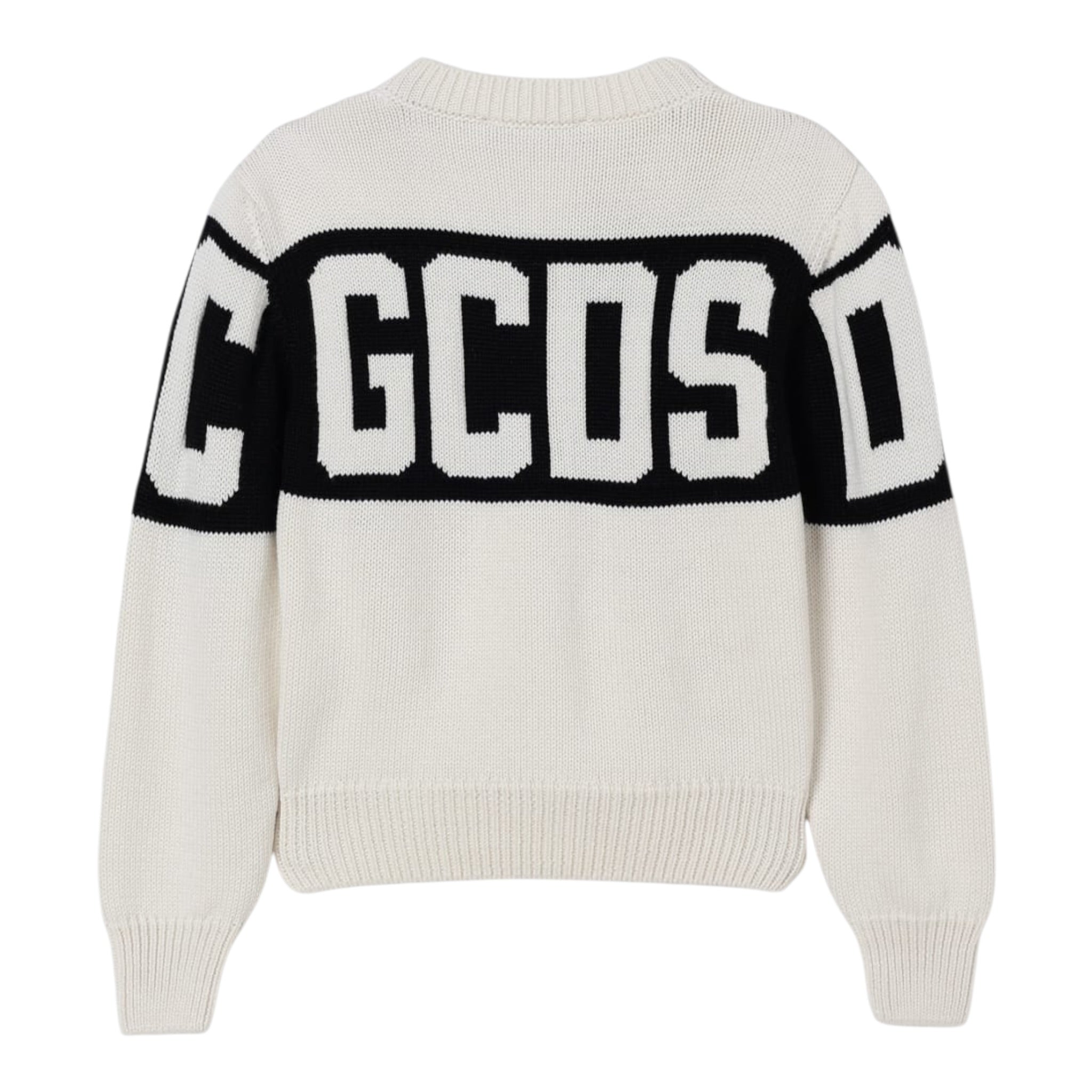 Gcds Maglia Girocollo tinta unita con Logo Panna per Bambina 1526A PANNA GCDS 