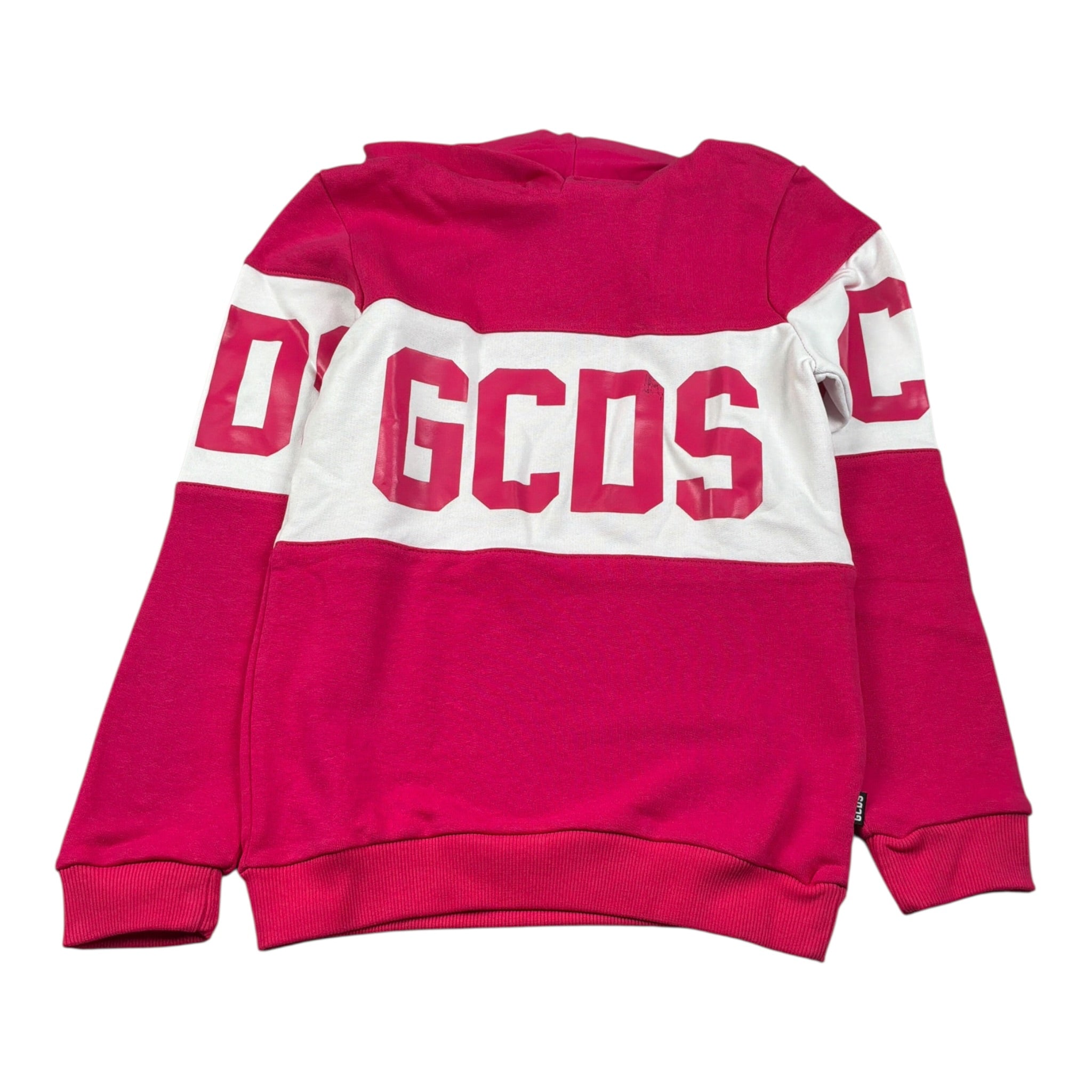Gcds Felpa tinta unita con Cappuccio E Logo Fuxia per Bambina B2JU1926BA2 FUXIA GCDS 