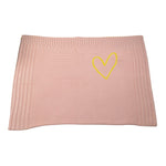 Gensami Coperta tinta unita con Ricamo Rosa per Neonata COP01 ROSA GENSAMI 