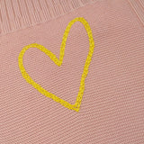 Gensami Coperta tinta unita con Ricamo Rosa per Neonata COP01 ROSA GENSAMI 