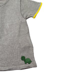 Gensami T-Shirt Girocollo tinta unita con Ricami Verde per Neonato GIR01 VERDE GENSAMI 