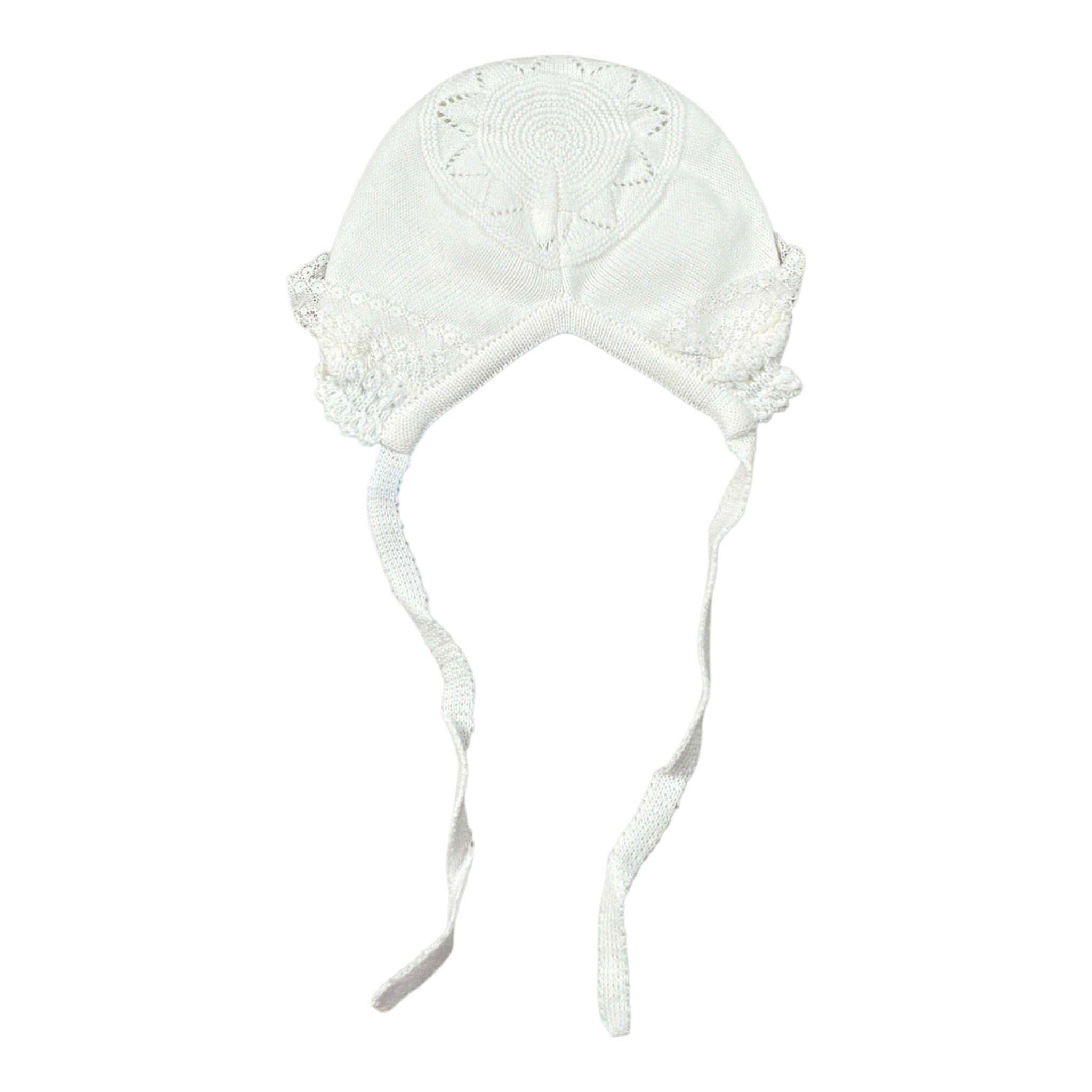 Granlei Cappello tinta unita con Ricami Bianco per Neonata 202518 BIANCO GRANLEI 